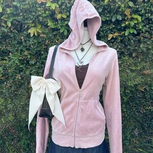 Juicy Couture Pink Velour Zip Hoodie